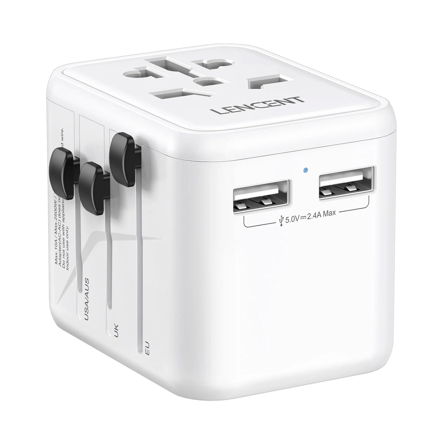 International Travel Adapter with 2 USB Ports