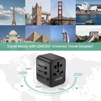 International Travel Adapter with 2 USB Ports