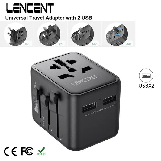 International Travel Adapter with 2 USB Ports