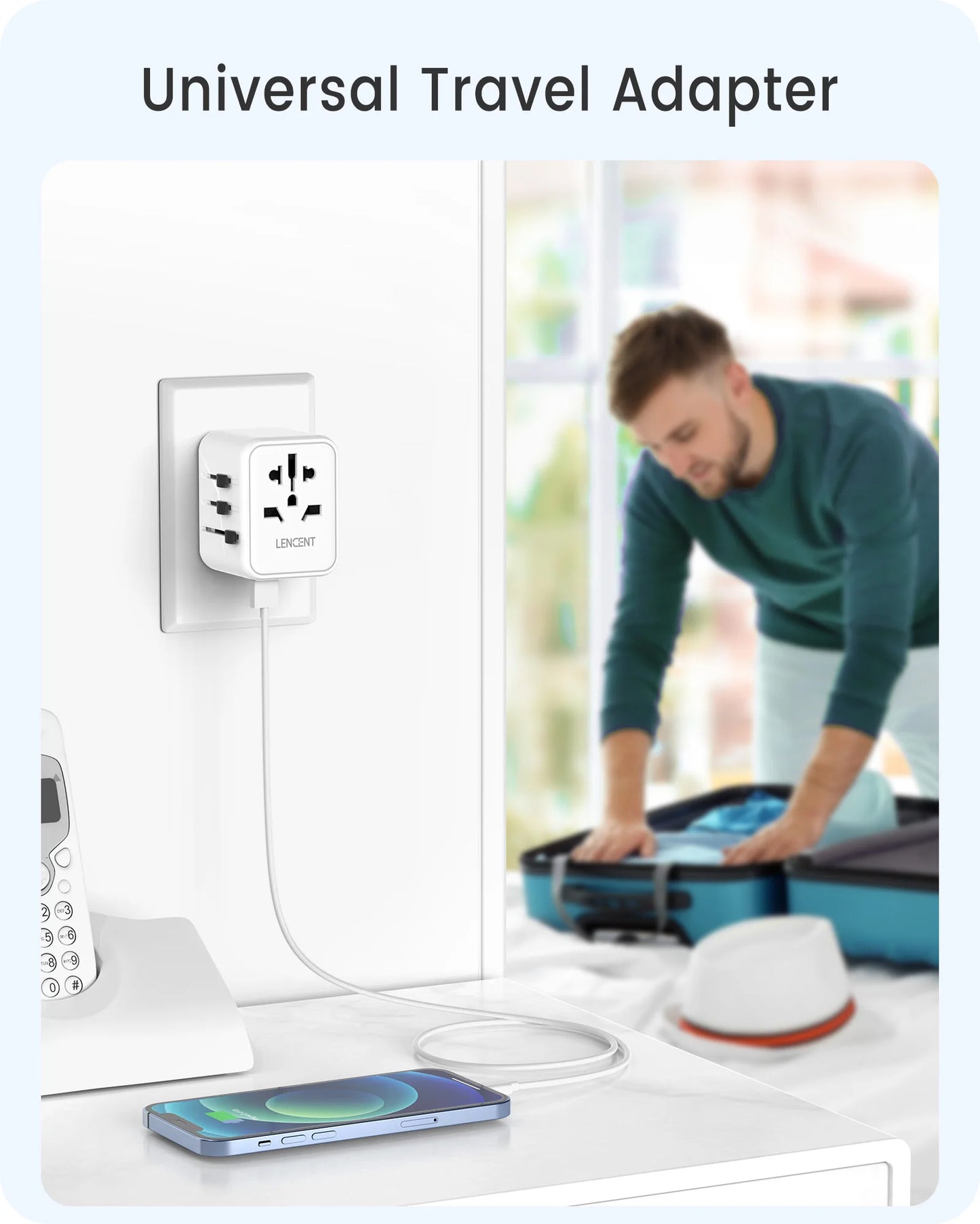 International Travel Adapter with 2 USB Ports