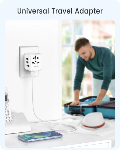 International Travel Adapter with 2 USB Ports