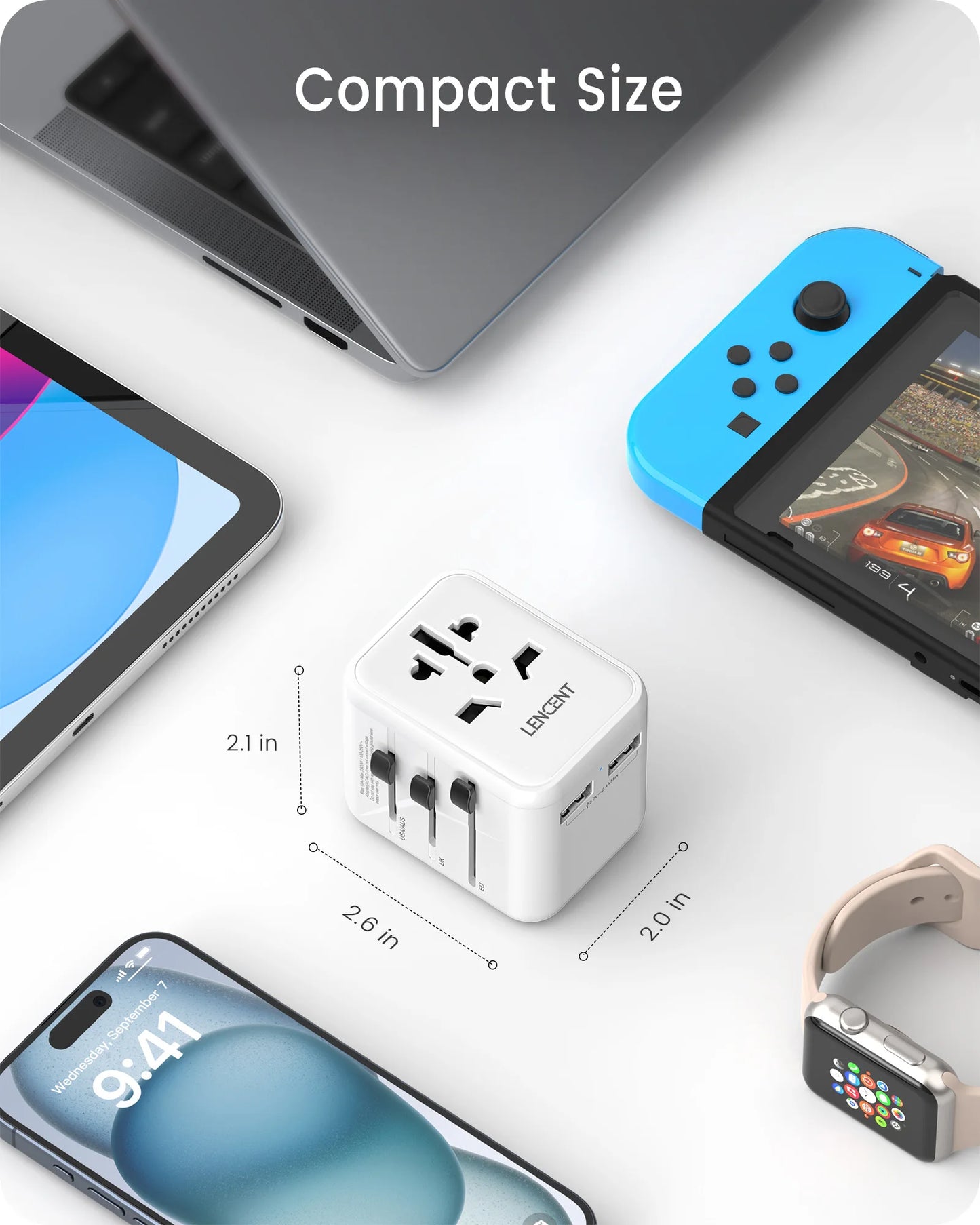 International Travel Adapter with 2 USB Ports